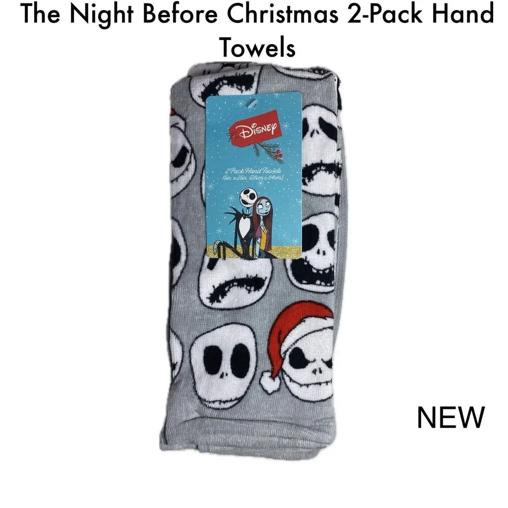 Disney The Nightmare Before Christmas Jack Skellington 2-Pack Hand Towels 15x25